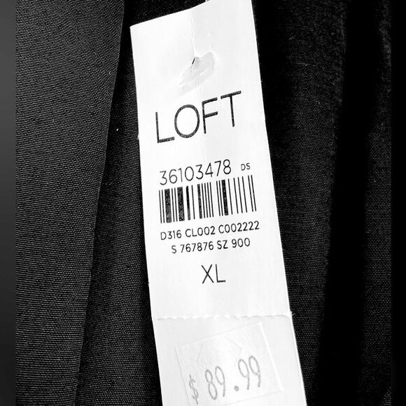 Loft Viscose Elegant Black Maxi Dress XL - Picture 6 of 7